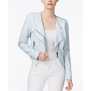 Bar III asymmetrical faux-leather moto jacket